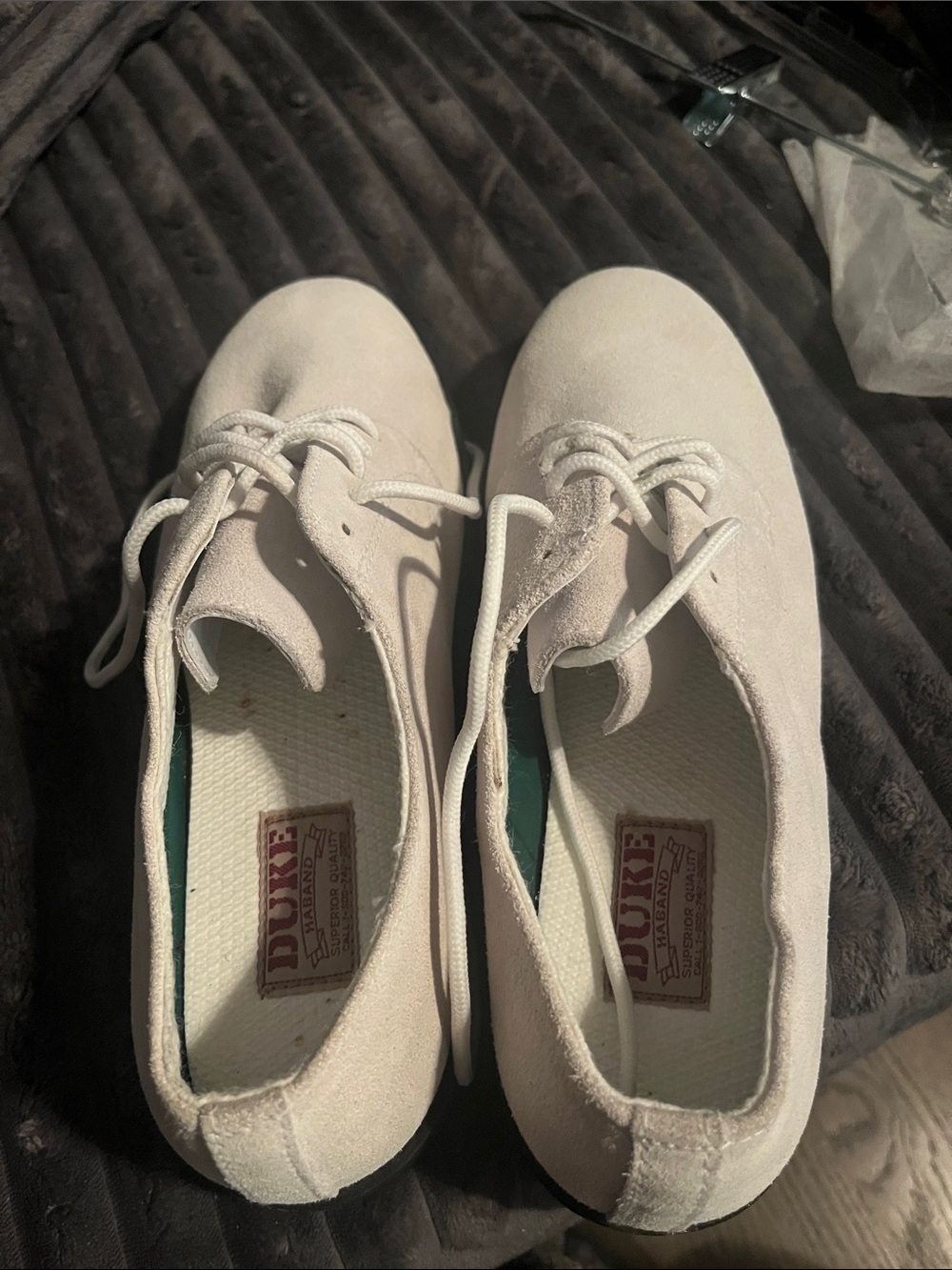Haband Mens Cream Suede Lace-Up Suede Oxford Shoes